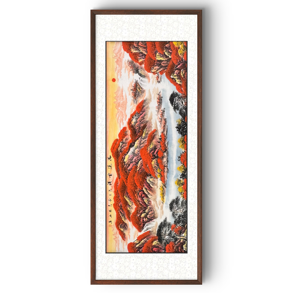 鸿运当头聚宝盆日照金山聚宝盆客厅画新中式画