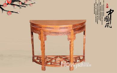 花梨木玄关台实木半圆桌玄关桌简约墙边桌红木家具
