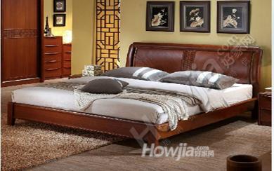 实木床 橡木床 双人床 现代中式床 1.8米 高箱家具特价