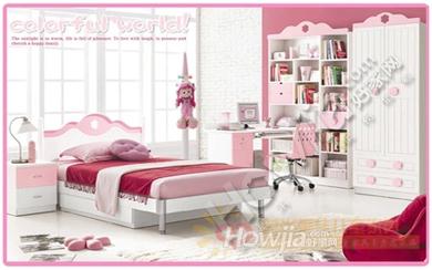 杰克丹尼儿童家具公主套房韩式粉红色女孩卧室套装青少年家具童床