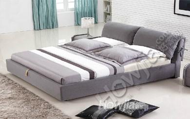 布艺床 布床双人床1.8米 布艺软床现代简约软包床婚床榻榻米床B37