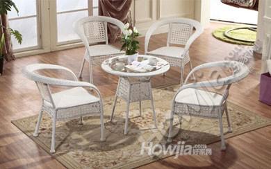 藤椅子茶几三件套组合-复古咖啡厅阳台桌椅户外家具庭院休闲椅-价格1098元