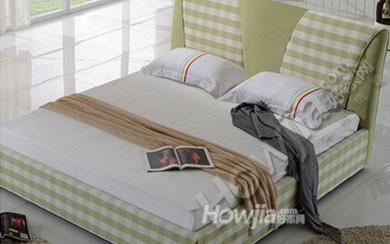 韩式田园布艺床简约现代-双人床1.8米软床