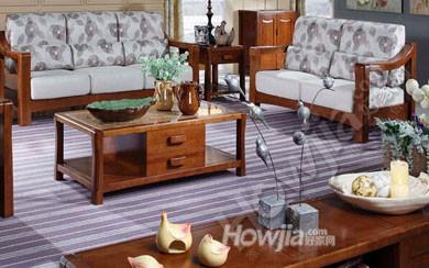 现代中式家具-一号木匠系列-全实木栗木-布艺沙发