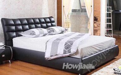 香港海马风情简约现代特价1.8米特价双人床 真皮 软床 皮艺床