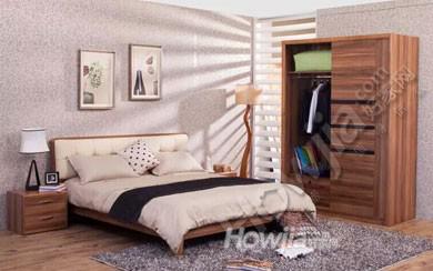 迪诺雅卧室成套家具现代简约双人床床头柜趟门衣柜四件套组合套装