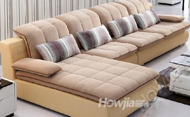 恒旺轩布艺沙发组合 现代客厅转角沙发 大户型可拆洗沙发 皮布沙发