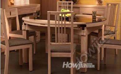 时尚美居家具 多功能折叠抻缩餐台 格子储物收纳餐桌 金丝木 餐桌