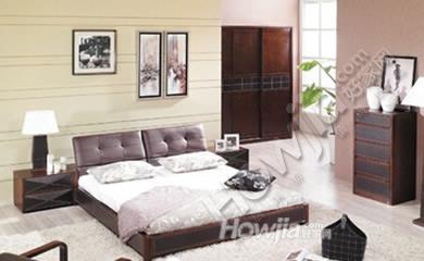 正品宜构空间家具 简约现代新款A8010# 1.8胡桃木米双人床