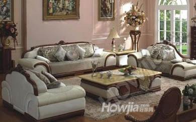 克劳斯蒂 欧式沙发组合新古典客厅沙发实木沙发后现代皮布沙发