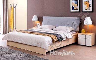 森盛家具高箱床 简约现代实木床 双人婚床 可拆洗软靠背实木床