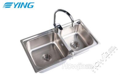 【YING鹰卫浴】厨房水槽一体成型高级不锈钢双槽洗菜盆KS-3011.2