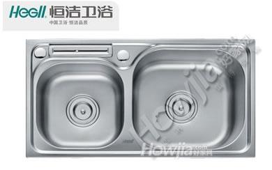 Hegii恒洁卫浴正品水槽厨房304不锈钢水槽厨盆洗菜盆双槽HB-31AOE