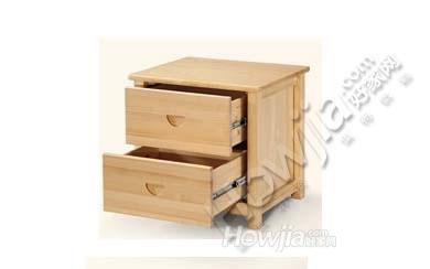 奥莱斯环 松木床头柜儿童环保二抽木色松木卧室储物柜子