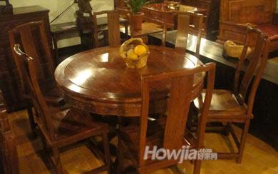 明雅堂-非洲花梨木圆餐台 规格：1.2米