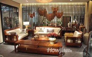 柏森家具大观系列品牌代购现代中式实木沙发S1503 大地柜长几方几